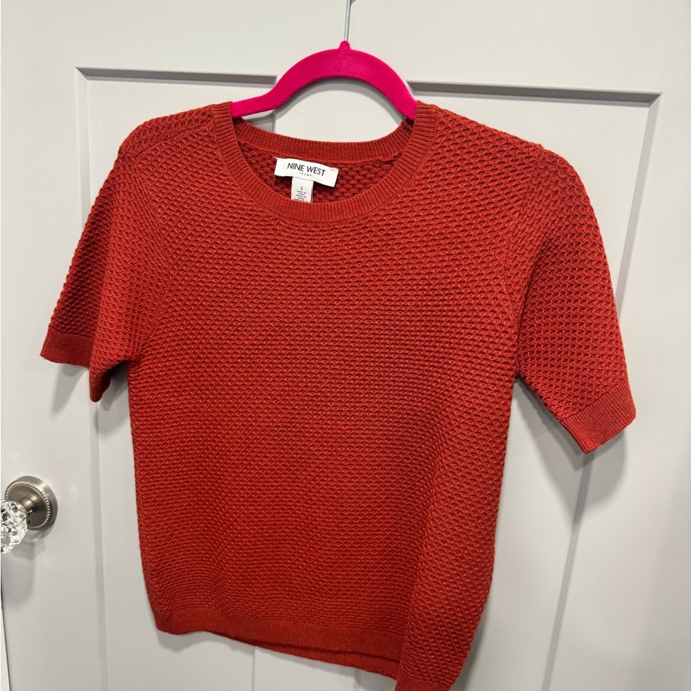 Anne Klein Vibrant Red Textured Top